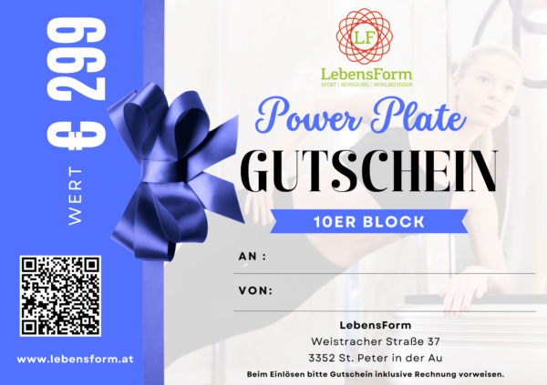 Gutschein Power Plate 10er Block - LebensForm