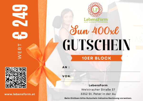 Gutschein Sun400XL 10er Block - LebensForm